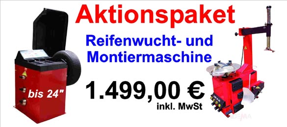 Aktionspaket Reifenwucht- und Montiermaschinen Aktionspaket Reifenwucht- und Montiermaschinen